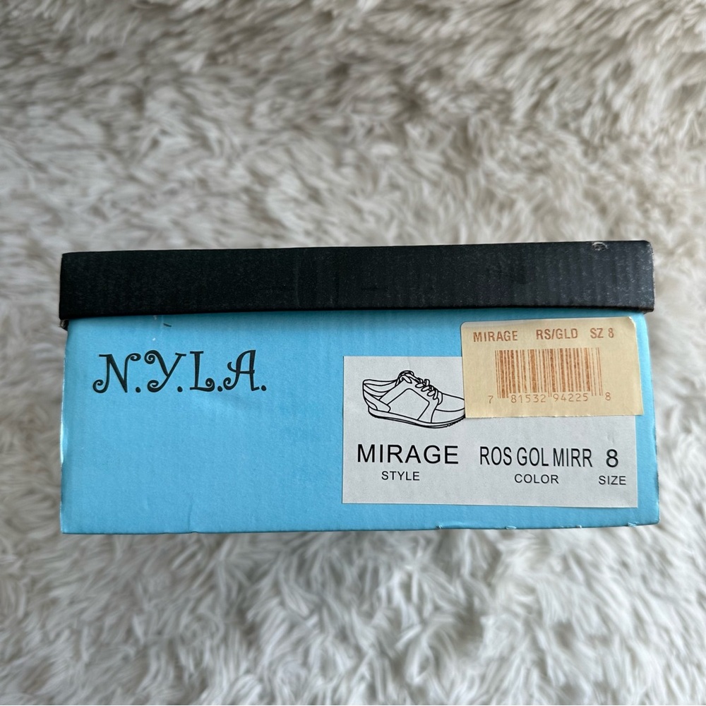 N.Y.L.A Mirage Fashion Sneaker Rose Gold New In Box Size 8 - Picture 7 of 7